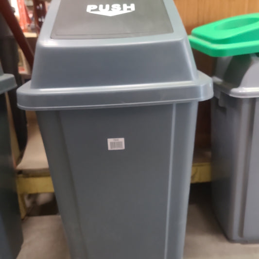 TS0043 15 GAL GREY RECTANGULAR WASTE CAN WITH SWING LID