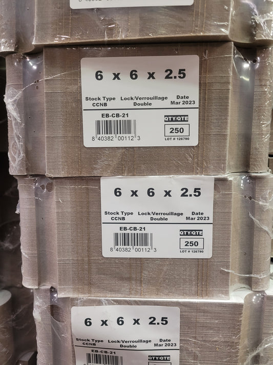 6X6X2.5 CAKEBOX (250)