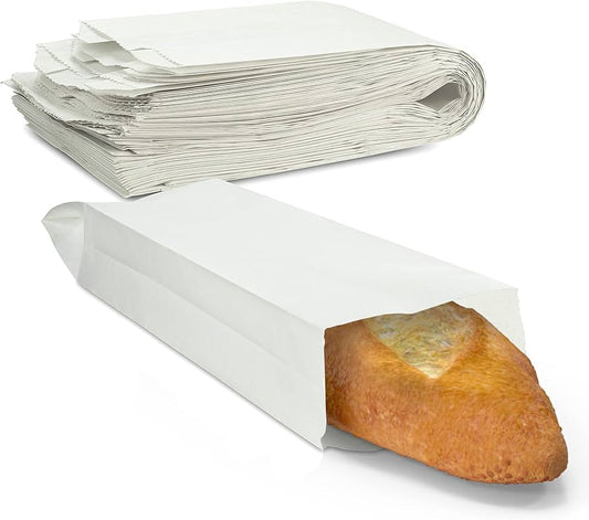 24" PLAIN WHITE BAGUETTE BREAD BAGS (1000)