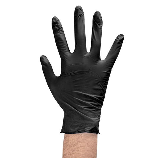 BLACK NITRILE POWDER FREE GLOVES (100)