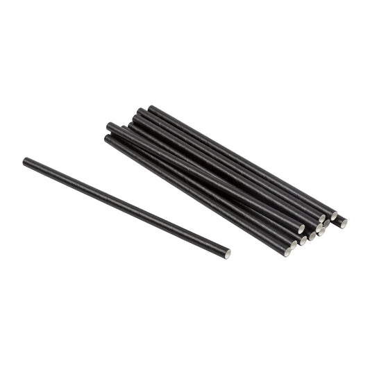 6" BLACK PAPER COCKTAIL STRAWS UNWRAPPED (500)
