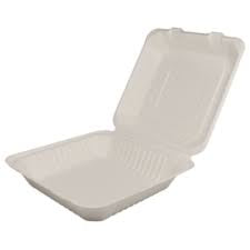 9” BAGASSE ECO HINGE CLAMSHELL HP991 (200/CASE)