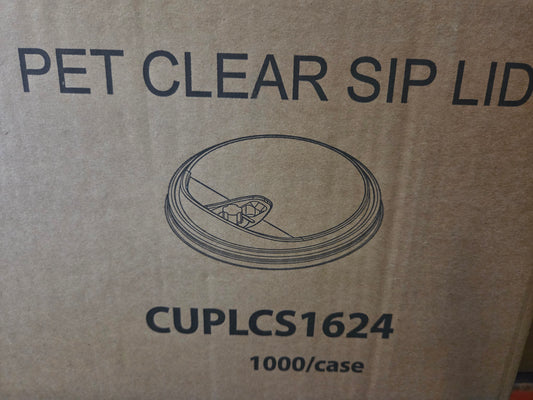 SIP LIDS CS1624 FOR 12-24oz CLEAR SOMI CUPS (1000/CS)