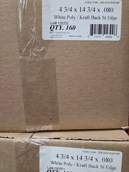 LOG BOARDS 4.75X14.75 .080 WHITE POLY/ KRAFT BACK CAKE BOARD (160/CASE)