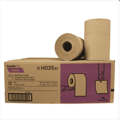 8"X350' KRAFT ROLL TOWELS H035 (12/CASE)