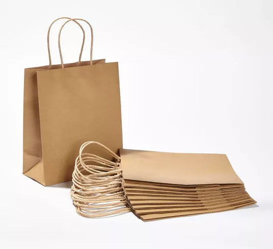 8X4.5X10.25" KRAFT ROPE HANDLE PAPER BAGS (250/CASE)