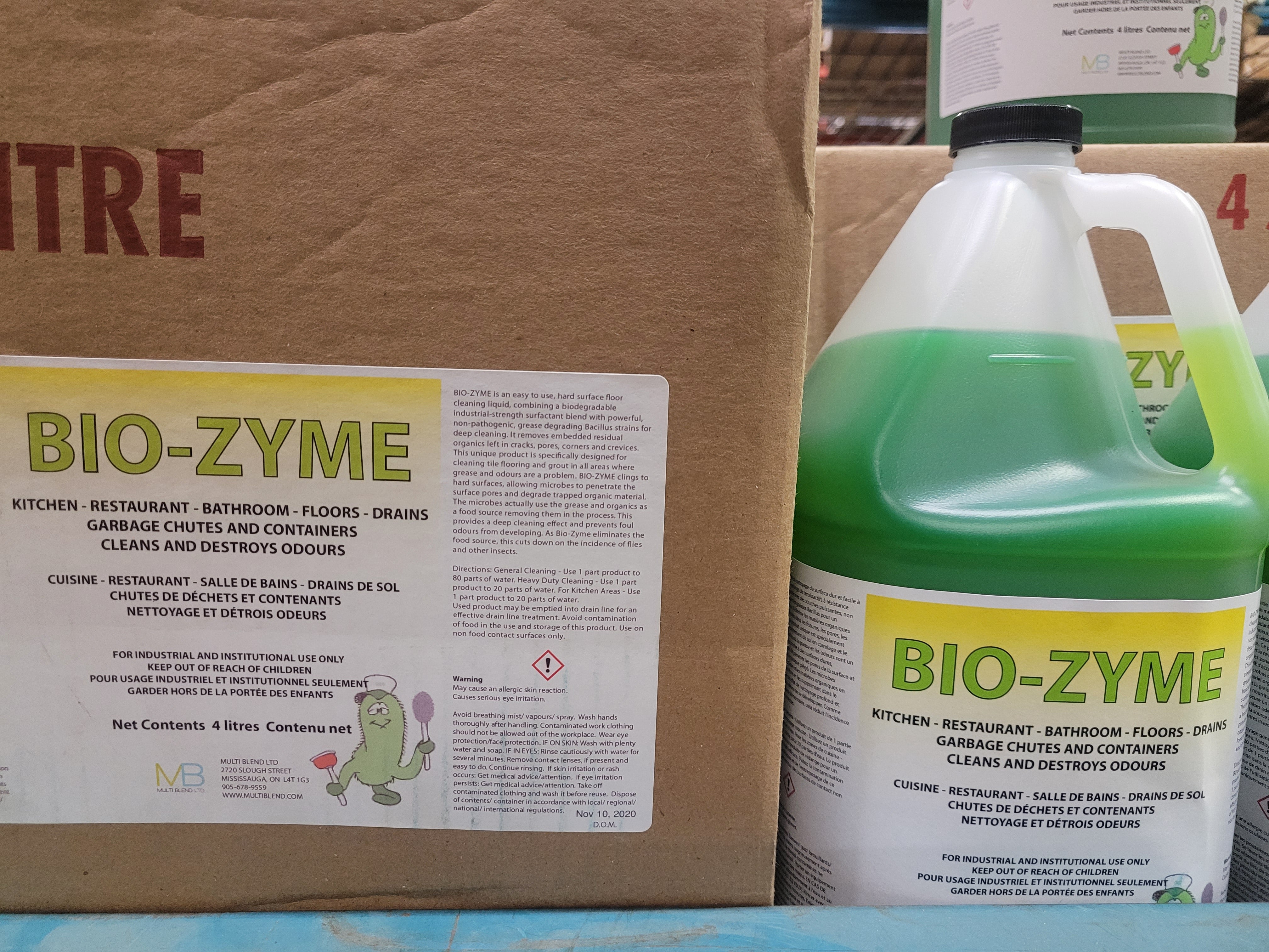 BIOZYME HARD SURFACE CLEANER 4L – Tex Euro Industrial Sales Ltd.