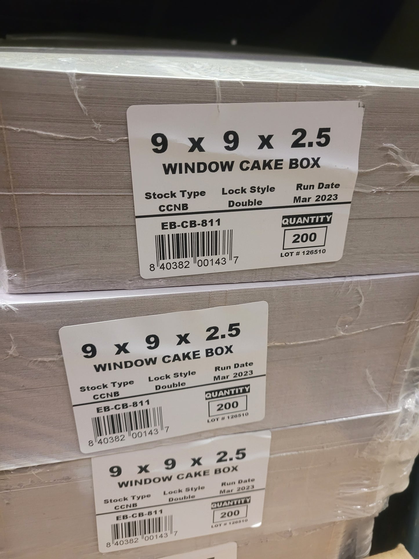 9x9x2.5 CELLO WINDOW CAKE BOX