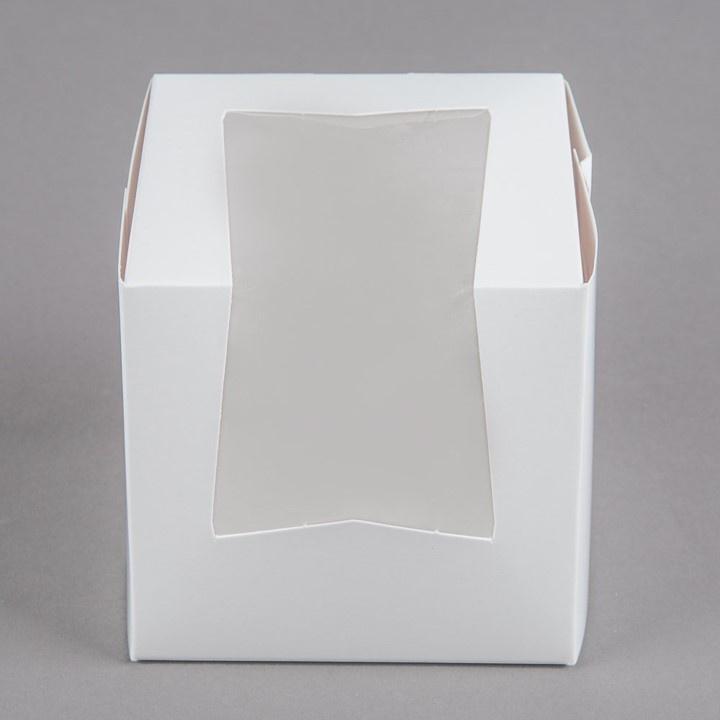 1PK WINDOW CUPCAKE BOXES WHITE (100)