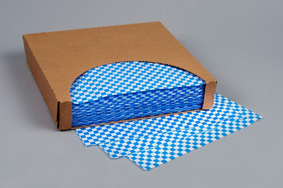 12X12 BLUE CHECKERED GREASEPROOF LINERS (1000)