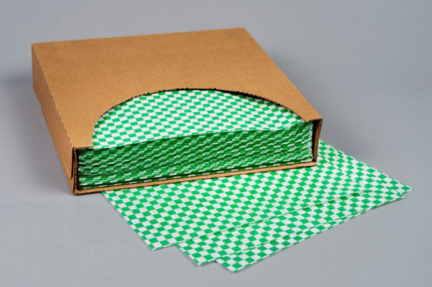 12x12 GREEN CHECKERED GREASEPROOF LINERS (1000)