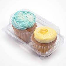 02126 2 PACK MUFFIN/CUPCAKE CLEAR CLAMSHELL PARPAK (250)