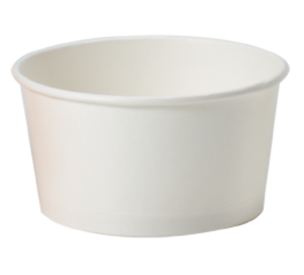 CONT8W 8oz WHITE PAPER FOOD CONTAINER (500/CASE)