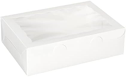 12PK WINDOW CUPCAKE BOXES WHITE 14X10X4 (100)
