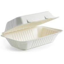 BAGASSE 9X6X3 CLAMSHELL (250/CASE)