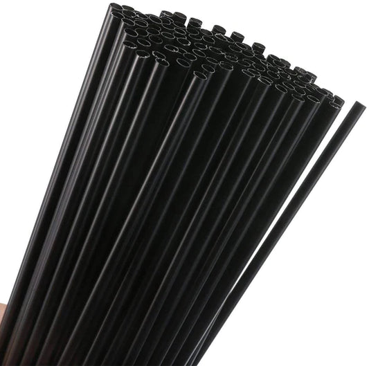 8" BLACK PAPER STRAWS UNWRAPPED (250)