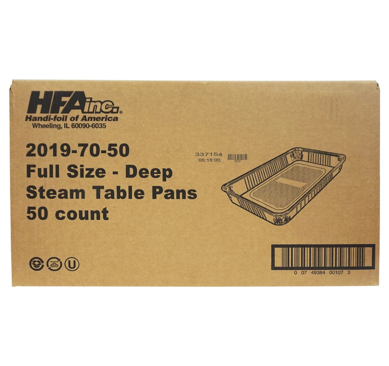 201970 FULL SIZE DEEP HFA FOIL STEAM TRAYS (50/CASE) Tex Euro