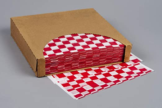 12X12 RED CHECKERED BASKET LINERS (1000/BUNDLE)