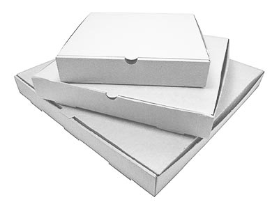 12" CORRUGATED WHITE PIZZA BOX (50/BUNDLE)